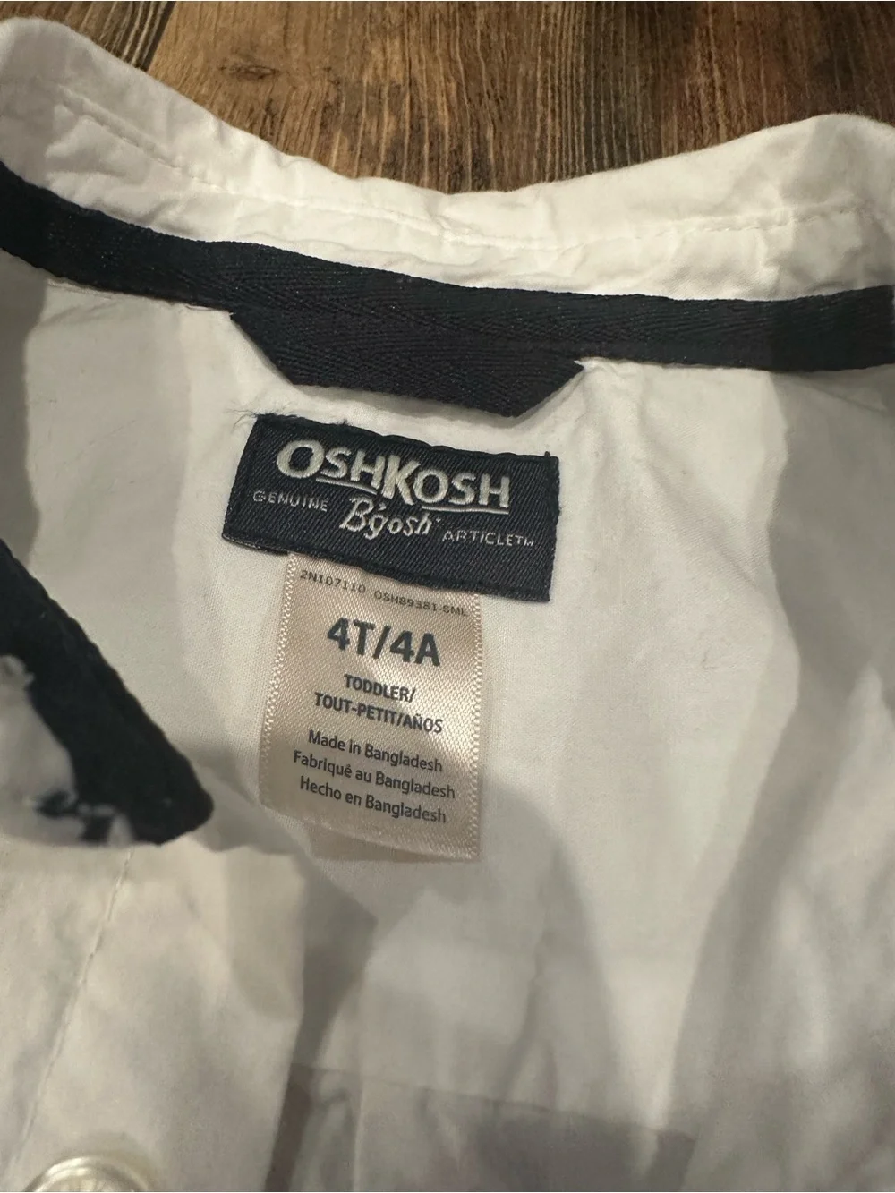 OshKosh White Button-Up Shirt Toddler 4T Boys Dress Shirt